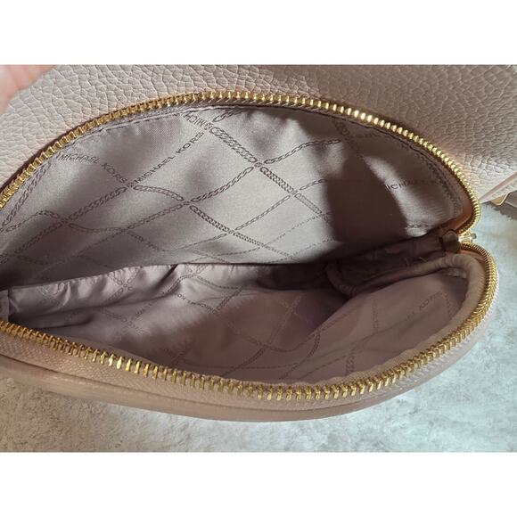 Michael Kors Abbey Medium Pebbled Leather Backpack Soft Pink - Picture 13 of 14
